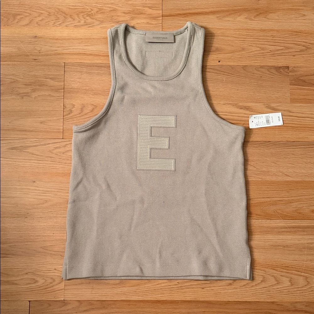 Essentials Ribbed Beige Tank Top